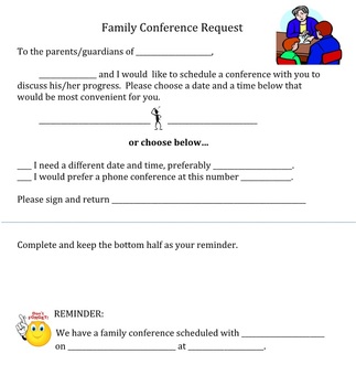 Preview of Student Lead Parent Conference Forms