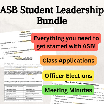 Preview of Student Leadership ASB Resources Bundle - Everything is Editable!