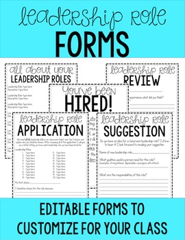 School leadership Roles (Editable)