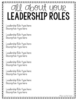 Student Leadership Role Forms FREEBIE! by Texas Lone Star Teacher