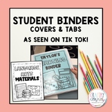 Student Learning Binder: Editable Cover & Tabs