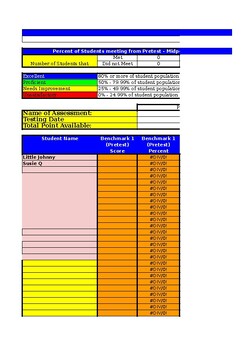 Preview of Student Learning Objective Data Tracking Spreadsheet - SLO - Editable - Excel