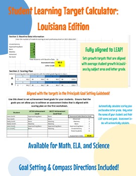 Preview of Student Learning Target (SLT) Calculator for LEAP Math (Louisiana)