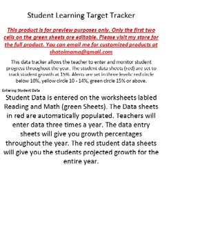 Preview of Student Learning Target Tracker
