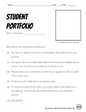 FREE NO PREP Student Led Conference Portfolio Script & Reflection handouts
