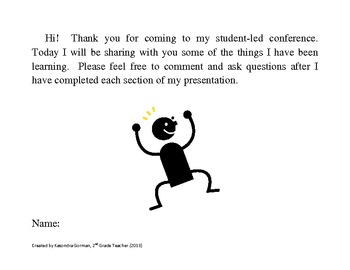 Preview of Student-Led Conference Script for Elementary Students (1st, 2nd, 3rd grades)