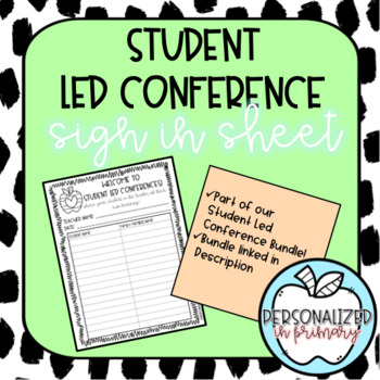 Preview of Student Led Conference Sign In Sheet