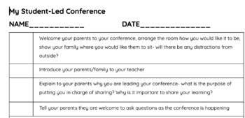 Student Led Conference Template By Nicole Black Tpt