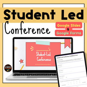 Preview of Student Led Conferences Google Slides, Editable Digital Portfolio, Google Forms