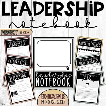 Preview of Student Led Conferences - Leadership Notebook (Printable and Editable) 