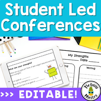 Preview of Student Led Conferences Templates Editable Handouts Lesson + Letters home
