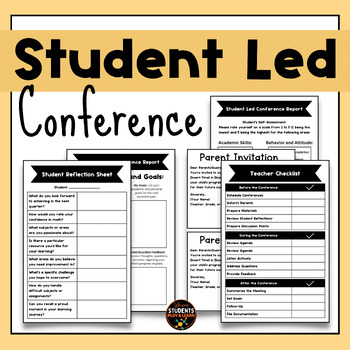 Preview of Student Led Conferences Templates, Editable Printable Forms, Teacher Student
