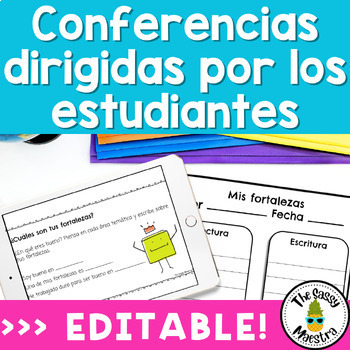 Preview of Student Led Conferences Templates and Lesson Slides in Spanish Editable