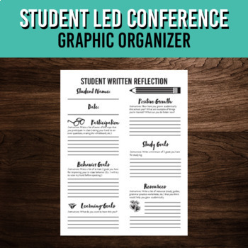 Preview of Student Led Conferences | Written Reflection Guide | Parent Teacher Form