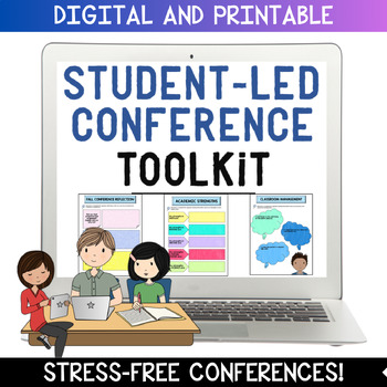 Preview of Student Led Conferences for Middle School (Digital and Printable Toolkits)