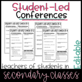 Editable Student-Led Conferencing Sheets for Secondary Students