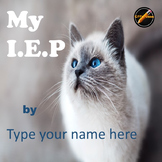 Student Led I.E.P. Meeting Editable Power Point/PDF: Cat Theme