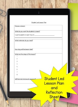 Preview of Student Led Lesson Plan Template