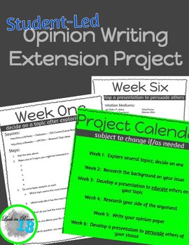 Preview of Student Led Opinion Writing Extension Project