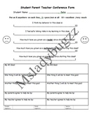 Student-Led Parent Teacher Conference Form /  Goal Sheet