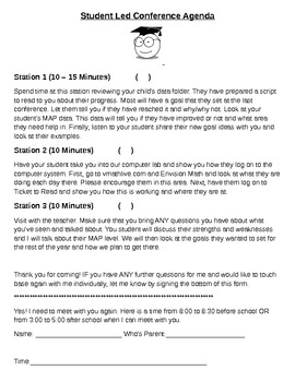 Preview of Student Led Parent Teacher Conference Forms