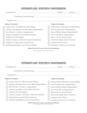 Student-Led Writer's Conference Form (half sheet)