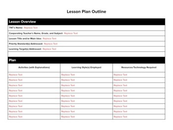 Preview of Student Lesson Plan Outline 