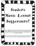 Student Lesson Suggestions