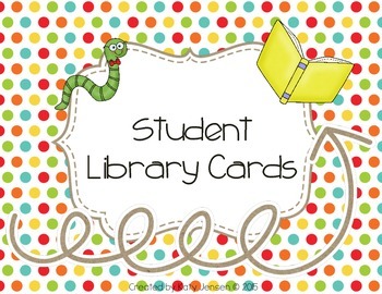 Preview of Student Library Cards