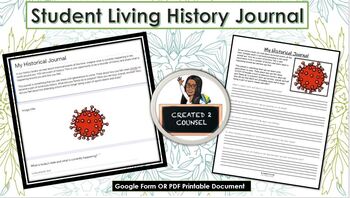 Preview of Student Living History Journal-COVID-19 (GOOGLE FORM VERSION)