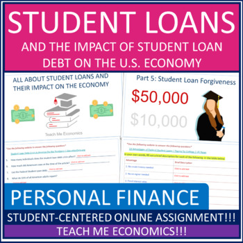 Preview of Student Loans and Debt Personal Finance Literacy High School Economic Webquest
