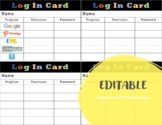 Student Log In Cards