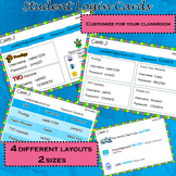Student Login Card Template - Editable - 4 Templates, 2 Sizes