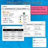 Student Login Cards - Editable Powerpoint - Black and White