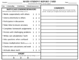 Student MATH Report Card - A Mathematician's Self Reflection