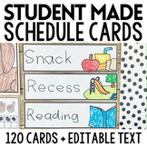 Student Made Classroom Schedule Cards | Editable | Co-Crea