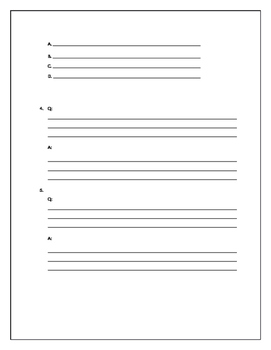 Beautiful Quiz Template A4 Modelo