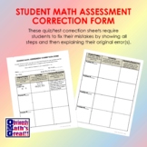 Student Math Assessment Correction/Retake Form