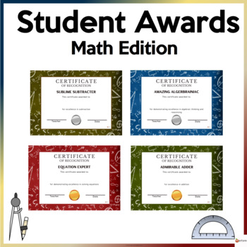 Preview of End of Year Math Awards Certificates