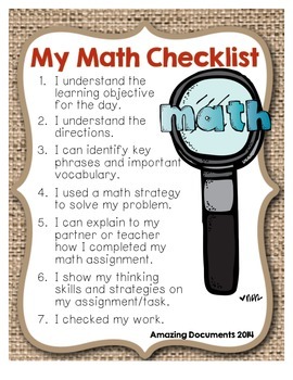 Preview of Student Math Checklist (FREE)
