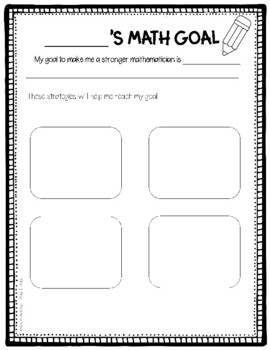 Student Math Goal Sheets by Plan Play Problem-Solve | TpT