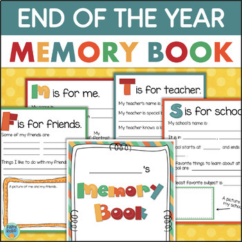 Preview of End of the Year School MEMORY BOOK Yearbook Kindegarten 1st 2nd Grade