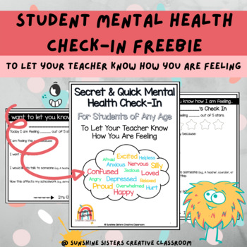 Preview of Student Mental Health Check-In Templates | DIGITAL & PRINT 