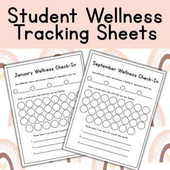 Preview of Student Mental Health Wellness Check-In Sheets | Mood and Feeling Tracker