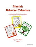 Student Monthly Behavior Calendars