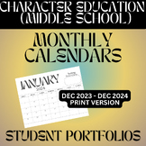 Student Monthly Calendars Dec 2023 - Dec 2024 (Student Por