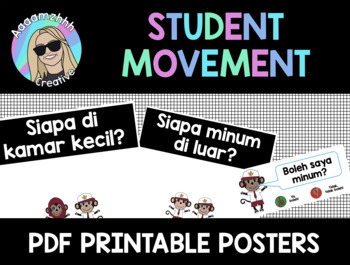 Preview of Student Movement Peg or velcro Display in Indonesian