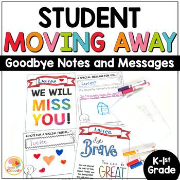 Preview of Student Moving Away Goodbye Memory Book