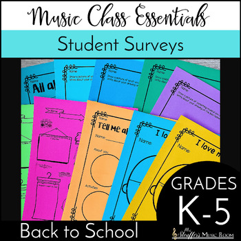 Preview of Student Music Surveys Editable First Day Activity
