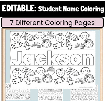 Preview of Student Name Coloring Sheets: Coloring Pages: Birthdays: Seasonal: EDITBABLE